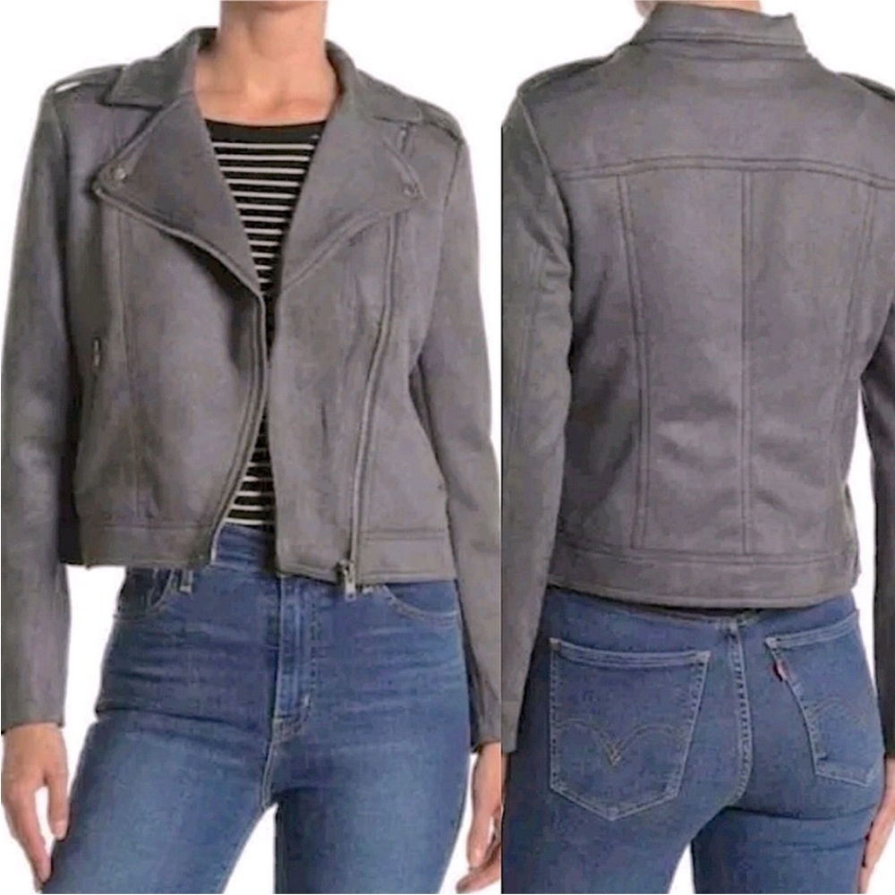 Philosophy size S, faux suede motorcycle jacket.